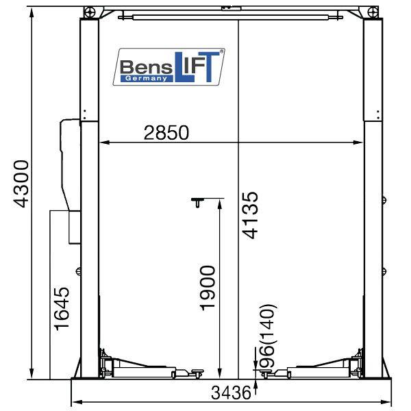 Benslift 2-Säulen Hebebühne 4,2t BL 2.42-C43